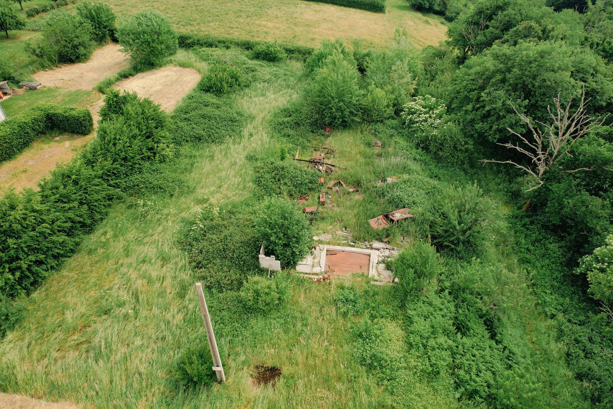 Vue aérienne du site - parcelle centrale